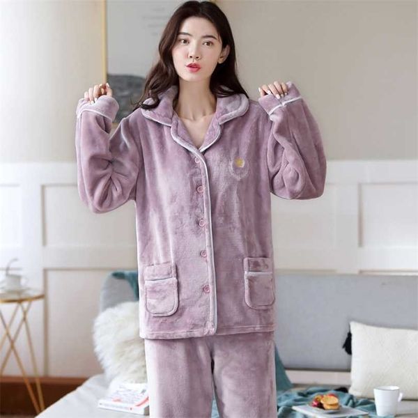 womens flannel purple pajamas pyjamas sets long sleeve sleepwear pijama suit female sleep two piece set loungewear 211126, Black;red
womens flannel purple pajamas pyjamas sets long sleeve sleepwear pijama suit female sleep two piece set loungewear 211126, Black;red