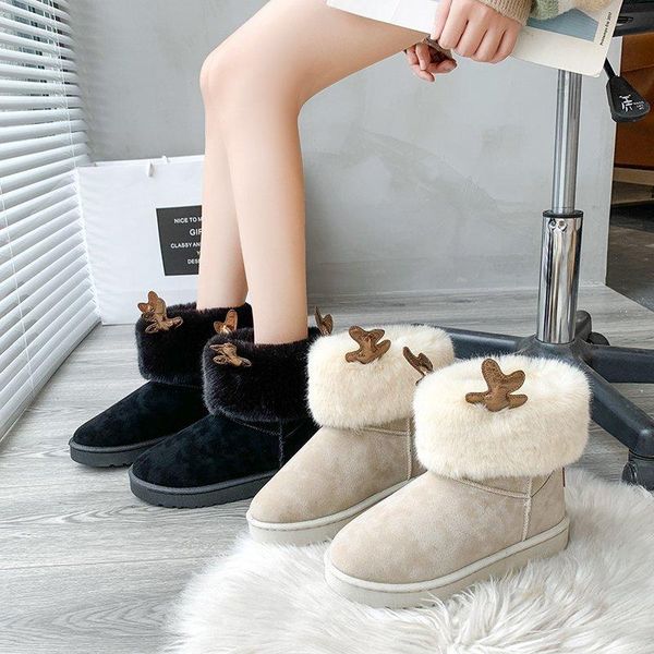 boots autumn winter korean version of cute elk horn snow women's fashion plus velvet thick cotton shoes for students, Black
boots autumn winter korean version of cute elk horn snow women's fashion plus velvet thick cotton shoes for students, Black
