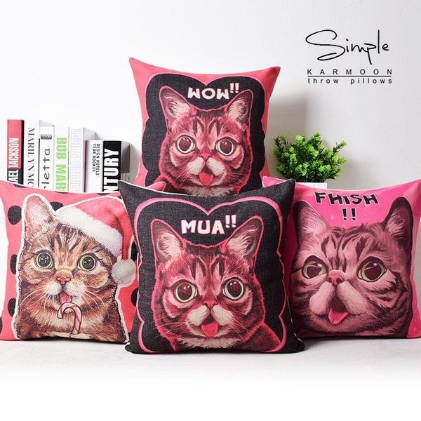 cute cats cushion cover linen cat throw pillow case pink black dots decorative pillows covers hat animal sofa decor 18" cushion/decorat
cute cats cushion cover linen cat throw pillow case pink black dots decorative pillows covers hat animal sofa decor 18" cushion/decorat