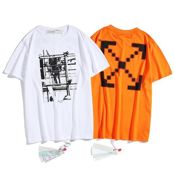 neck loose round 2021 summer off fashion short sleeve print casual t-shirt for men and women, White;black
neck loose round 2021 summer off fashion short sleeve print casual t-shirt for men and women, White;black
