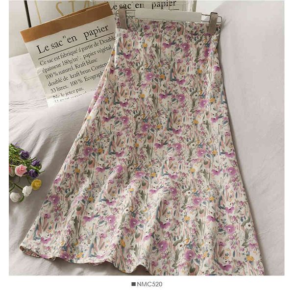 spring women's vintage chiffon midi skirt korean style summer kawaii black floral a-line high-waisted female 210514
spring women's vintage chiffon midi skirt korean style summer kawaii black floral a-line high-waisted female 210514