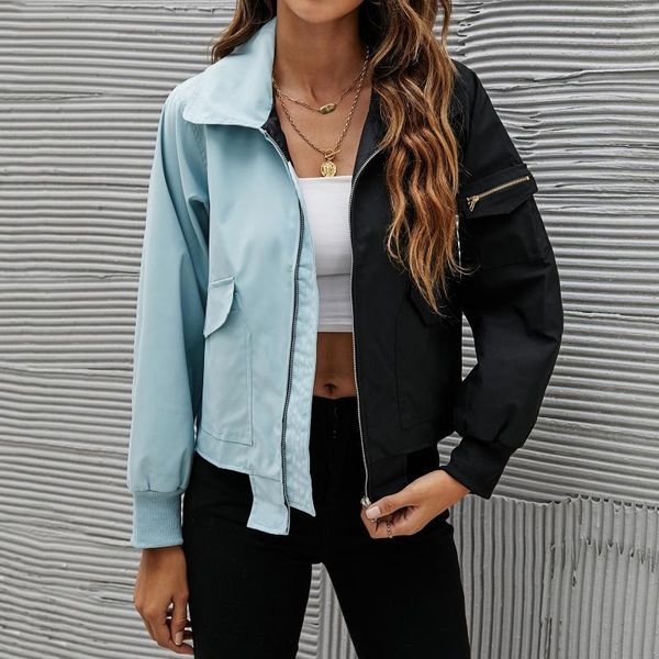 women's jackets 2021 autumn women jacket fashion hooded color stitching outwear casual loose coat female windbreaker #t2g, Black;brown
women's jackets 2021 autumn women jacket fashion hooded color stitching outwear casual loose coat female windbreaker #t2g, Black;brown