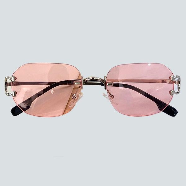 sunglasses rimless colored small sun glasses for women light clear alloy shadow luxury design eyewear, White;black
sunglasses rimless colored small sun glasses for women light clear alloy shadow luxury design eyewear, White;black
