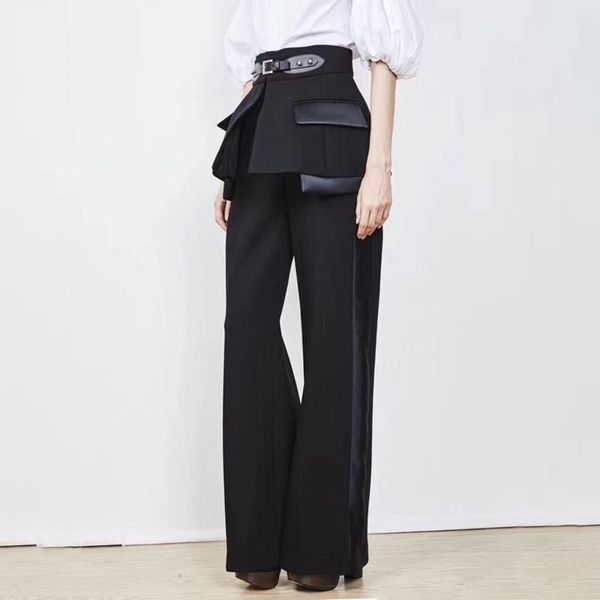 women's pants & capris high waist wide leg female with pu buckle trumpet cummerbund women fashion black trousers 2021 autumn winter, Black;white
women's pants & capris high waist wide leg female with pu buckle trumpet cummerbund women fashion black trousers 2021 autumn winter, Black;white