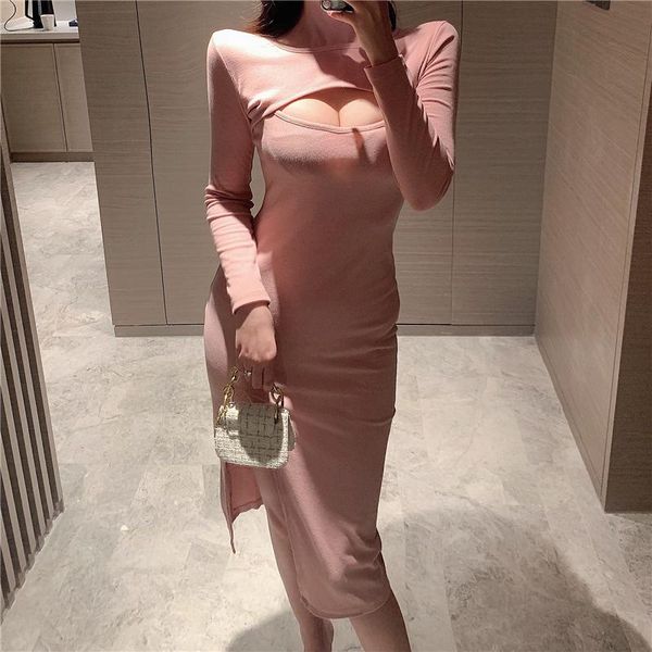 casual dresses korean elegant hollow out slim dress 2021 autumn women's skinny knitted long, Black;gray
casual dresses korean elegant hollow out slim dress 2021 autumn women's skinny knitted long, Black;gray