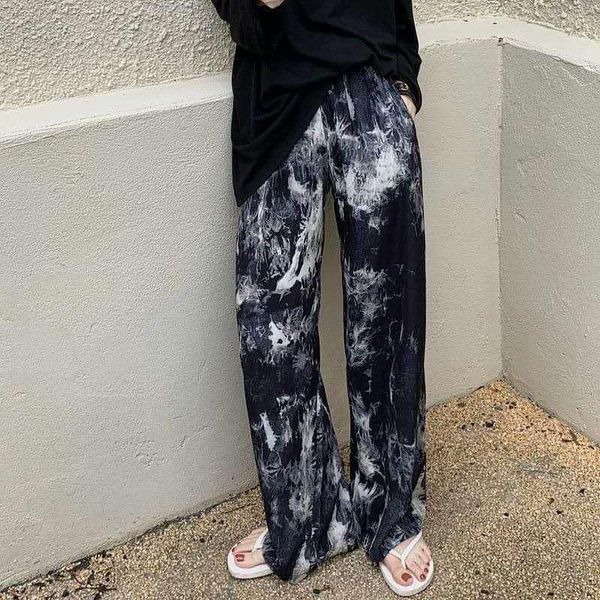 women's pants & capris korean natural waist tie-dye wide-leg women 2021 summer female loose thin solid trousers fashion streetwear, Black;white
women's pants & capris korean natural waist tie-dye wide-leg women 2021 summer female loose thin solid trousers fashion streetwear, Black;white