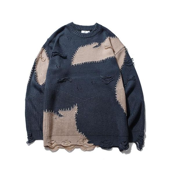 men's sweaters erenejian fashion hi street ripped streetwear vintage knitted pullover jumpers oversized hip hop, White;black
men's sweaters erenejian fashion hi street ripped streetwear vintage knitted pullover jumpers oversized hip hop, White;black