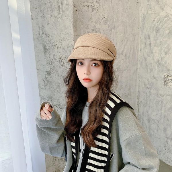 berets peaked cap ladies fall/winter adjustable corduroy japanese octagonal fashion all-match hat, Blue;gray
berets peaked cap ladies fall/winter adjustable corduroy japanese octagonal fashion all-match hat, Blue;gray