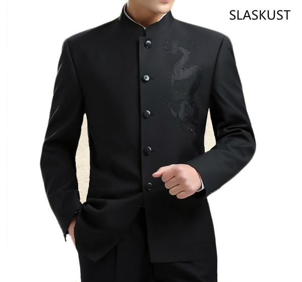 men's jackets chinese style dragon embroidery suit jacket mandarin collar tunic coats five stying, Black;brown
men's jackets chinese style dragon embroidery suit jacket mandarin collar tunic coats five stying, Black;brown