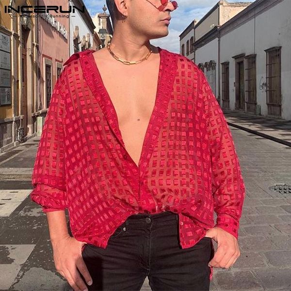 men's casual shirts incerun men thin shirt fashion lapel long sleeve see through 2021 loose clothing streetwear jacquard camisas s-5xl, White;black
men's casual shirts incerun men thin shirt fashion lapel long sleeve see through 2021 loose clothing streetwear jacquard camisas s-5xl, White;black