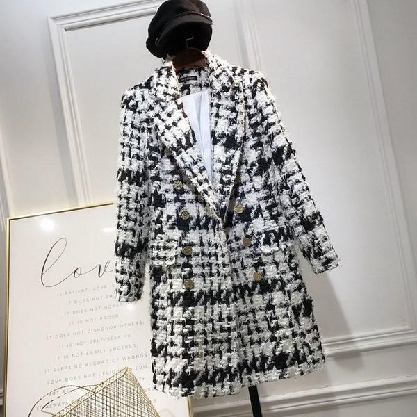 women's suits & blazers est fashion double breasted lion mohair wool blazer black and white grid long overcoat, White;black
women's suits & blazers est fashion double breasted lion mohair wool blazer black and white grid long overcoat, White;black