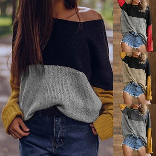 one shoulder sweater women pullovers knitwear fashion korean jumpers loose grey 2021 autumn winter ladies casual women's sweaters, White;black
one shoulder sweater women pullovers knitwear fashion korean jumpers loose grey 2021 autumn winter ladies casual women's sweaters, White;black