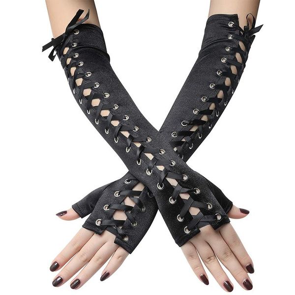five fingers gloves black long elastic satin half finger wedding dress punk hiphop ribbon fingerless rivet halloween women r42, Blue;gray
five fingers gloves black long elastic satin half finger wedding dress punk hiphop ribbon fingerless rivet halloween women r42, Blue;gray