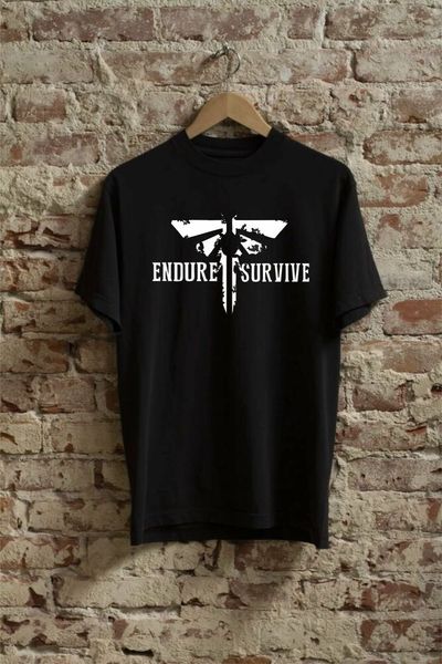 the last of us, endure & survive t-shirt for men women, White;black