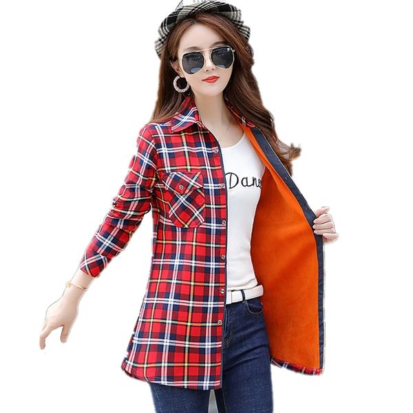 new women velvet thick warm long plaid shirts female long sleeve -3xl size female winter blouses blusas femininas chemise, White
new women velvet thick warm long plaid shirts female long sleeve -3xl size female winter blouses blusas femininas chemise, White