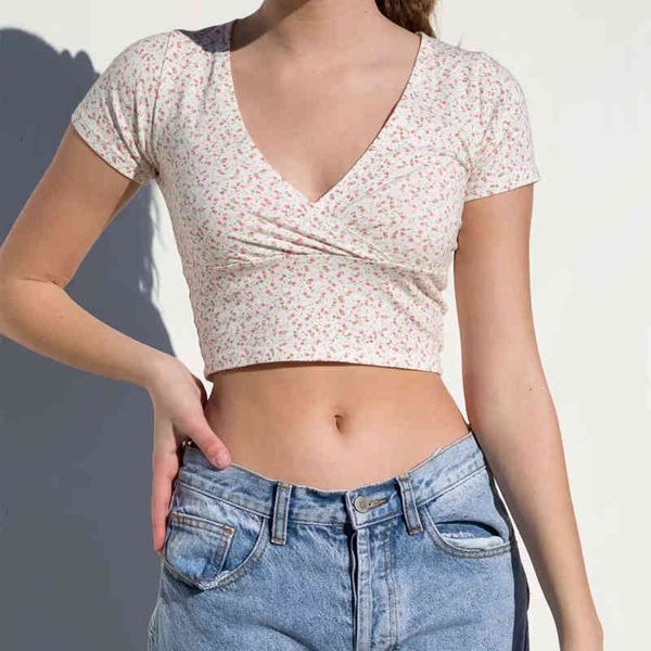 summer v neck floral print womens t shirt crossover short sleeved crop cotton blend tee, White
summer v neck floral print womens t shirt crossover short sleeved crop cotton blend tee, White