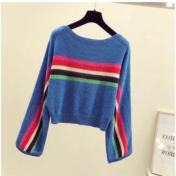 women's sweaters 2021 autumn clothes women long sleeve o-neck pullovers short casual striped full knitted sweater streetwear loose, White;black
women's sweaters 2021 autumn clothes women long sleeve o-neck pullovers short casual striped full knitted sweater streetwear loose, White;black
