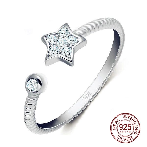 fashion 925 sterling silver female star opening ring inlay zircon cz twist tail simple style bijouterie boho j-011, Slivery;golden
fashion 925 sterling silver female star opening ring inlay zircon cz twist tail simple style bijouterie boho j-011, Slivery;golden