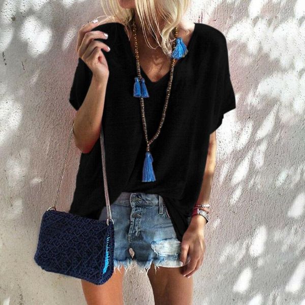 women's t-shirt harajuku style women summer 2021 tshirt casual short sleeve tees v-neck loose plus size, White
women's t-shirt harajuku style women summer 2021 tshirt casual short sleeve tees v-neck loose plus size, White