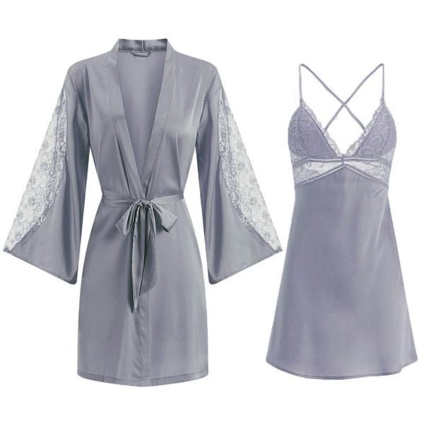 v-neck kimono robe bath gown sets 2pcs nightgown women grey satin lace sleepwear lady home wear women's, Black;red
v-neck kimono robe bath gown sets 2pcs nightgown women grey satin lace sleepwear lady home wear women's, Black;red