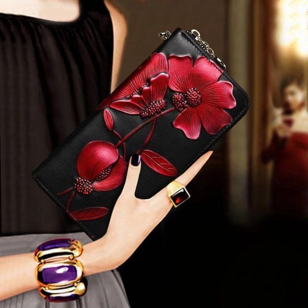 wallets leather ladies wallet luxury long embossed clutch bag female card holder mobile phone women, Red;black
wallets leather ladies wallet luxury long embossed clutch bag female card holder mobile phone women, Red;black