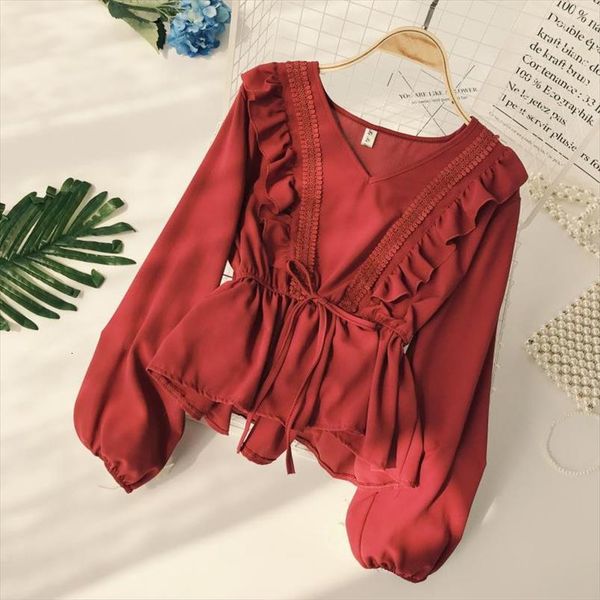 drawstring sash ruffles v neck womens blouses lace patchwork vintage blusa spring summer solid slim fashion shirt zy4460, White
drawstring sash ruffles v neck womens blouses lace patchwork vintage blusa spring summer solid slim fashion shirt zy4460, White