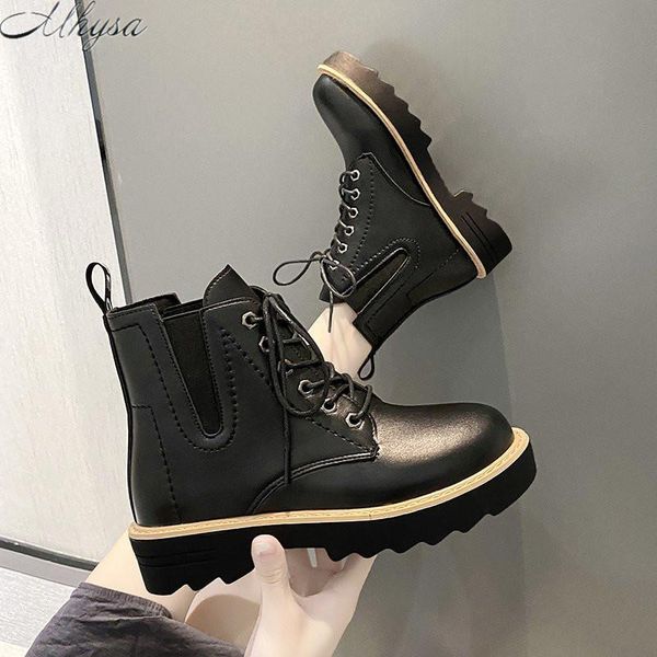 boots 2021 autumn women's leather student casual thick-soled short with round toe breathable single women, Black
boots 2021 autumn women's leather student casual thick-soled short with round toe breathable single women, Black