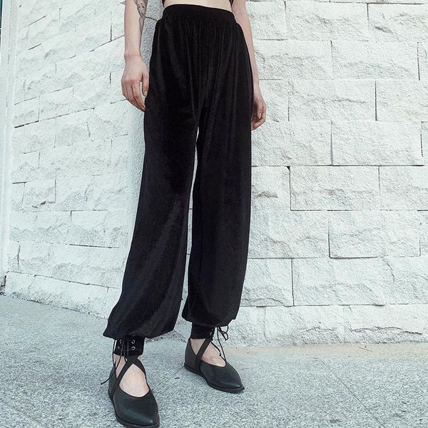 women's pants & capris gothic fashion women velvet high waist loose lace up trousers 2021 harajuku streetwear punk dark casual female, Black;white
women's pants & capris gothic fashion women velvet high waist loose lace up trousers 2021 harajuku streetwear punk dark casual female, Black;white