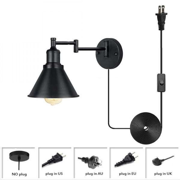 wall lamp retro industrial lights plug-in type, matte black finish folding sconce,wall lighting with metal lampshade
wall lamp retro industrial lights plug-in type, matte black finish folding sconce,wall lighting with metal lampshade