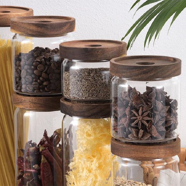 storage bottles & jars glass airtight canister clear cereal container food coffee tea jar can with wood lids hr
storage bottles & jars glass airtight canister clear cereal container food coffee tea jar can with wood lids hr