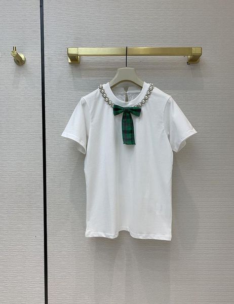 women's t-shirt cotton brand eureeky luxury 2021 early spring t casual college bow tie rhinestone pearl short sleeve tshirts, White
women's t-shirt cotton brand eureeky luxury 2021 early spring t casual college bow tie rhinestone pearl short sleeve tshirts, White