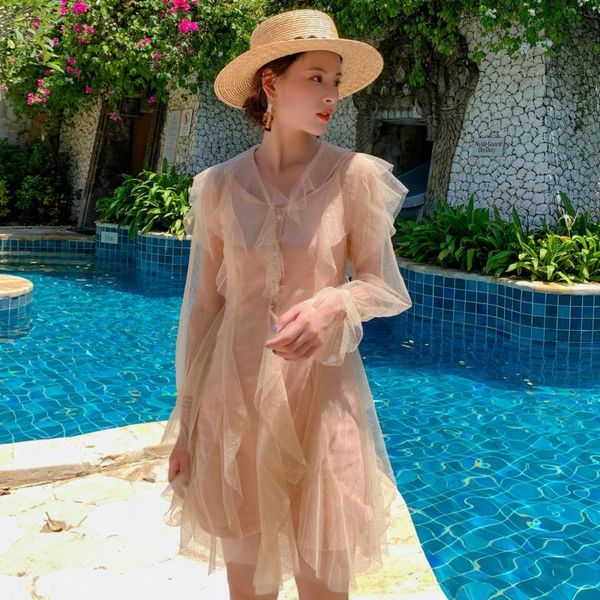 casual dresses mesh two piece sets of french fashionnet red suit a holiday beach style spring long sleeve sundress women vestidos, Black;gray
casual dresses mesh two piece sets of french fashionnet red suit a holiday beach style spring long sleeve sundress women vestidos, Black;gray