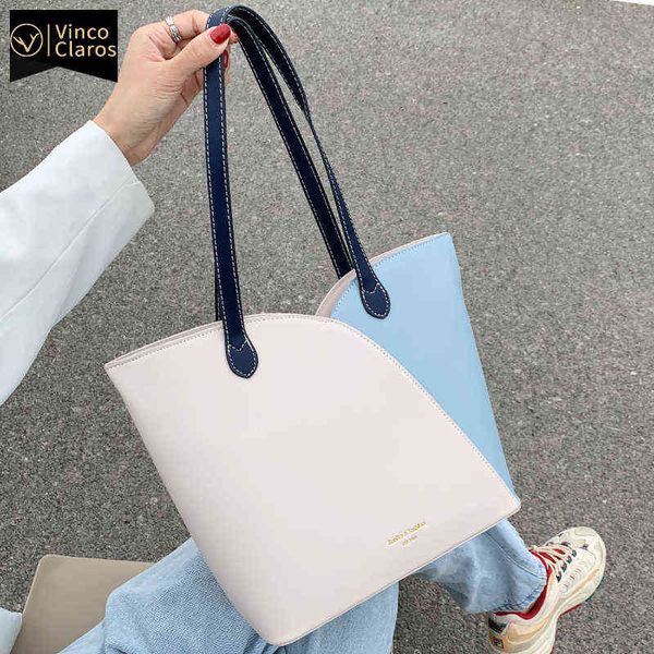shopping bags fashion stitching color hand women luxury designer large capacity tote for trend handbags shoulder220307
shopping bags fashion stitching color hand women luxury designer large capacity tote for trend handbags shoulder220307
