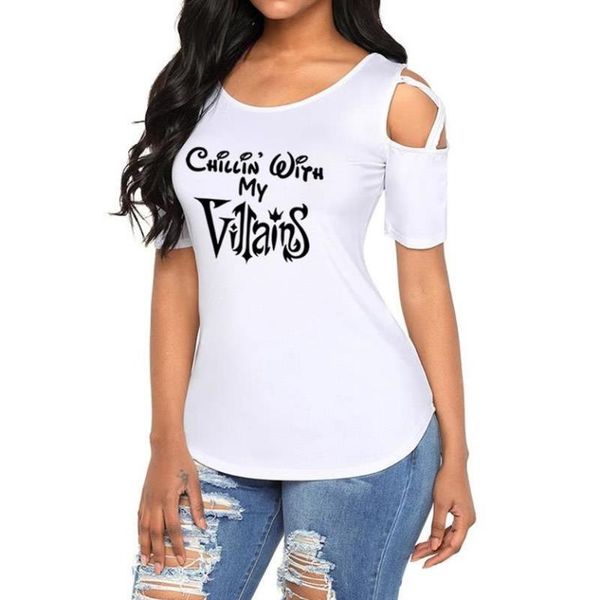women's t-shirt fashion for women bandage off shoulder funny letter print summer o-neck casual streetwear, White
women's t-shirt fashion for women bandage off shoulder funny letter print summer o-neck casual streetwear, White