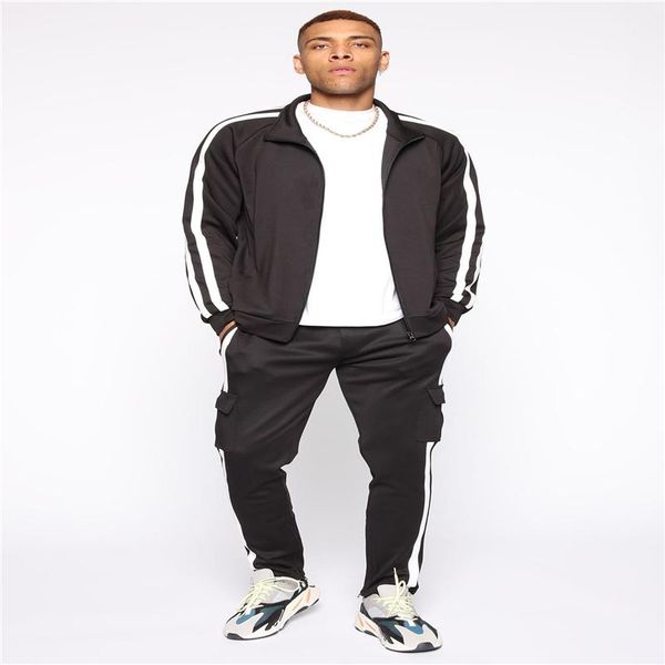 men's tracksuits spring men tracksuit streetwear casual set 2021 hoodies sportswear mens two pieces zipper jacket+pants sports suit, Gray
men's tracksuits spring men tracksuit streetwear casual set 2021 hoodies sportswear mens two pieces zipper jacket+pants sports suit, Gray