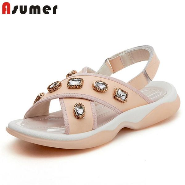 plus size 35-42 women sandals genuine leather crystal fashion casual shoes comfortable summer flat ladies, Black
plus size 35-42 women sandals genuine leather crystal fashion casual shoes comfortable summer flat ladies, Black