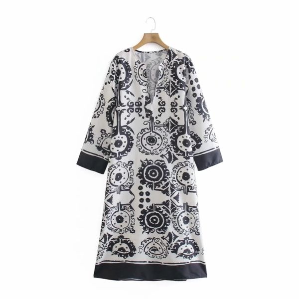 summer women placement print midi dress female v neck long sleeve clothes casual lady loose vestido d7717 210430, Black;gray
summer women placement print midi dress female v neck long sleeve clothes casual lady loose vestido d7717 210430, Black;gray