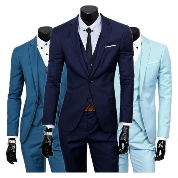 men's suits & blazers (jacket + vest pants) spring from slim fit businessman three-piece male groom dressed as party/man wedding conjun, White;black
men's suits & blazers (jacket + vest pants) spring from slim fit businessman three-piece male groom dressed as party/man wedding conjun, White;black