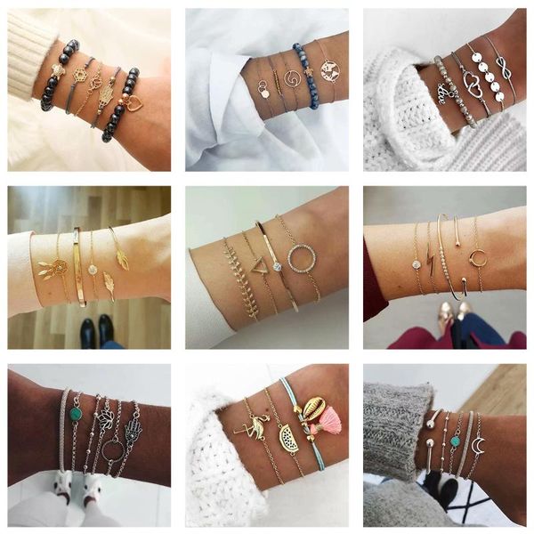 link, chain kaiduoduo summer ocean wind alloy moon shell geometric bracelet set female bohemian watermelon yin and yang beach women, Black
link, chain kaiduoduo summer ocean wind alloy moon shell geometric bracelet set female bohemian watermelon yin and yang beach women, Black
