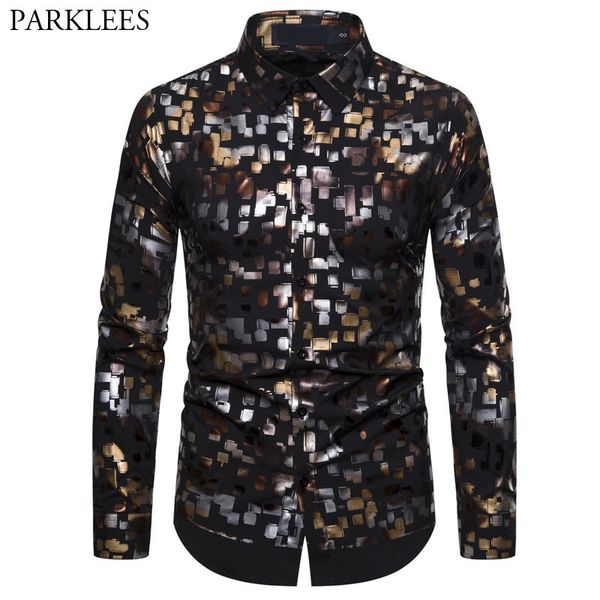 shiny colorful printed black mens long sleeve shirts ropa de hombre fashion bronzing men dress shirt camisas para hombre 210524, White;black
shiny colorful printed black mens long sleeve shirts ropa de hombre fashion bronzing men dress shirt camisas para hombre 210524, White;black