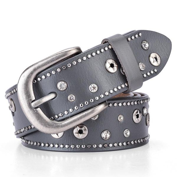 belts four seasons fashion women belt real leather rivet crystal stone inlaid pin buckle casual versatile pants skirt collocation, Black;brown
belts four seasons fashion women belt real leather rivet crystal stone inlaid pin buckle casual versatile pants skirt collocation, Black;brown