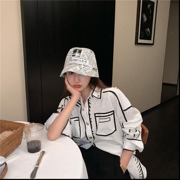 women blouses shirt female design sense niche loose outer wear long sleeved autumn line cool blouse, White
women blouses shirt female design sense niche loose outer wear long sleeved autumn line cool blouse, White