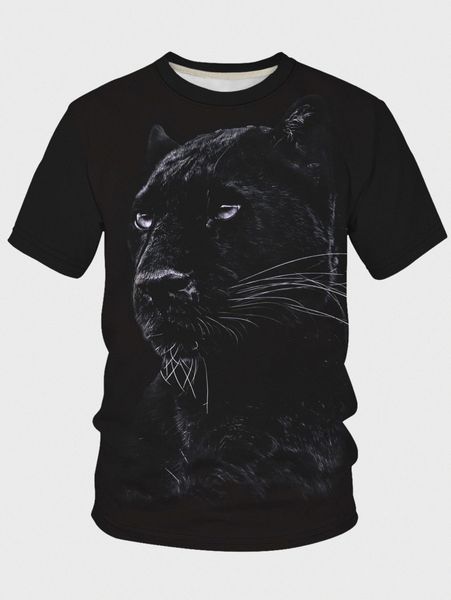 men 3d leopard print round neck tee 686l#, White;black
men 3d leopard print round neck tee 686l#, White;black