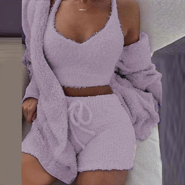 women's shorts 2021 tracksuit 3 piece sets outfits sweatsuits for women coral fleece pajamas casual elastic waist, White;black
women's shorts 2021 tracksuit 3 piece sets outfits sweatsuits for women coral fleece pajamas casual elastic waist, White;black