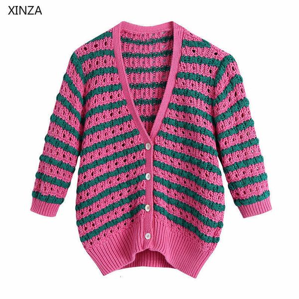 women's sweaters women retro striped cropped knit cardigan sweater short sleeve button up spring knitted female hollow out ca, White;black
women's sweaters women retro striped cropped knit cardigan sweater short sleeve button up spring knitted female hollow out ca, White;black