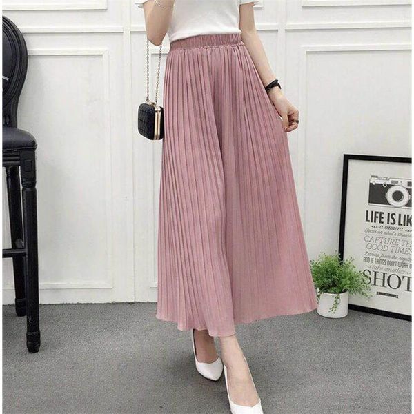 summer spring fashion tide black women pant casual loose elastic waist high pleated wide leg chiffon pants ns4563, Black;white
summer spring fashion tide black women pant casual loose elastic waist high pleated wide leg chiffon pants ns4563, Black;white