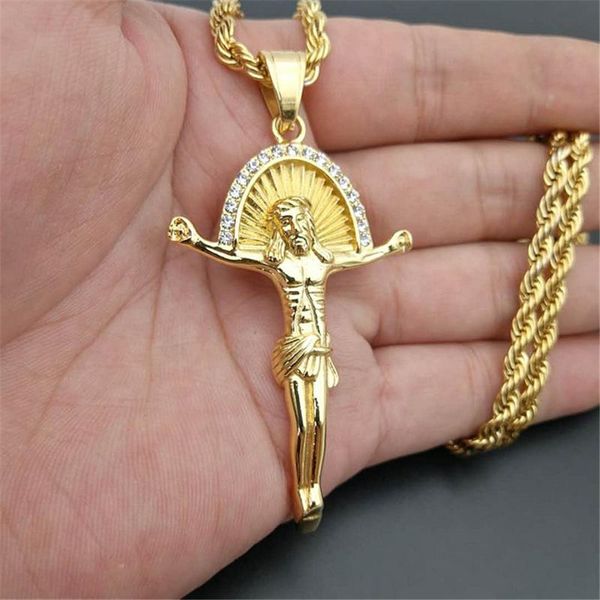 chains religious iced out bling jesus cross pendant necklace gold color stainless steel crucifix necklaces christian jewelry xl1225, Silver
chains religious iced out bling jesus cross pendant necklace gold color stainless steel crucifix necklaces christian jewelry xl1225, Silver