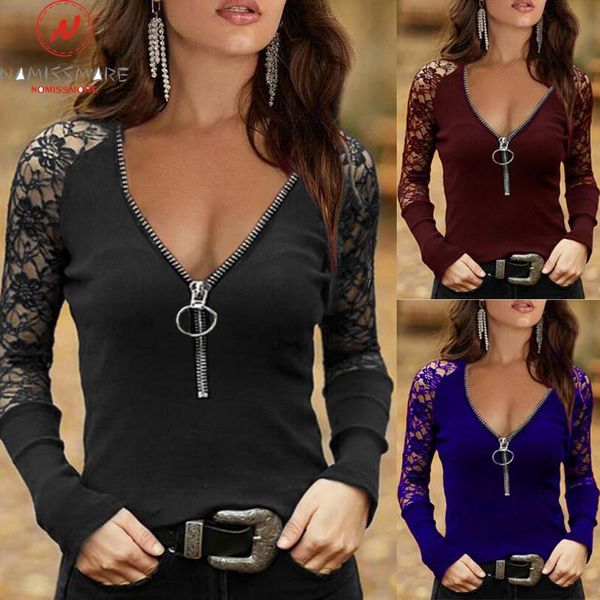women's t-shirt women summer solid color t-shirts mesh patchwork design lace zipper decor see through v-neck long sleeve slim spring au, White
women's t-shirt women summer solid color t-shirts mesh patchwork design lace zipper decor see through v-neck long sleeve slim spring au, White