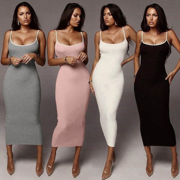 casual dresses solid bodycon party women fashion sleeveless skinny clubwear basic maxi dress slim female robe femme 2021, Black;gray
casual dresses solid bodycon party women fashion sleeveless skinny clubwear basic maxi dress slim female robe femme 2021, Black;gray