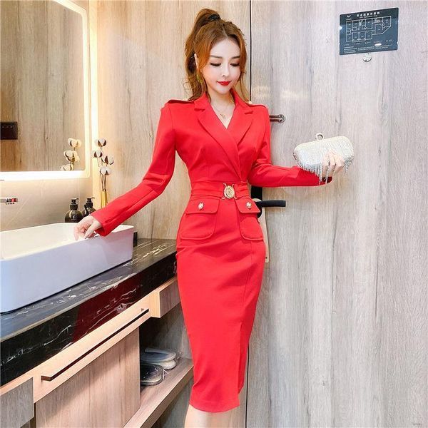 casual dresses women 2021 spring autumn fashion slim ol temperament long sleeve work style pencil dress female elegant y201, Black;gray
casual dresses women 2021 spring autumn fashion slim ol temperament long sleeve work style pencil dress female elegant y201, Black;gray